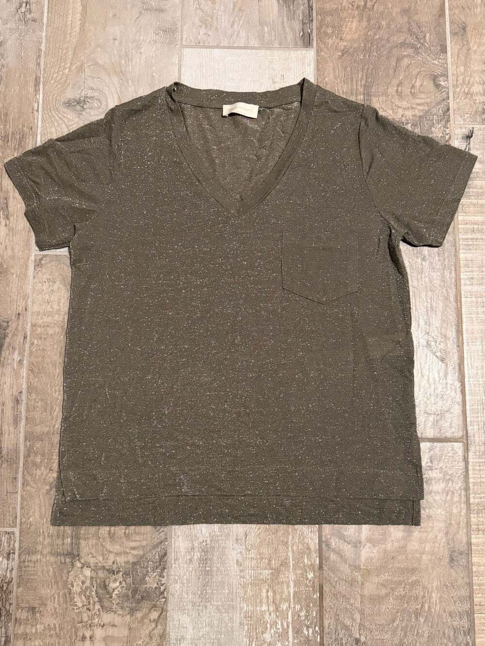 Momonì Made in Italy Metallic Lurex Short Sleeve Top Size M